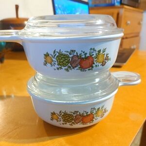 Vintage Glass Casserole Dish Set with Lids